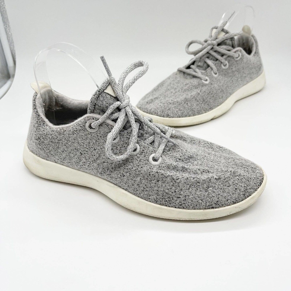 Allbirds Wool Runner Lace Up Shoes Dapple Gray Size 10 Cushioned Midsole‎